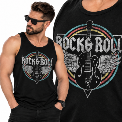 TANK TOP  HORROR  ROCK & ROLL GUITAR